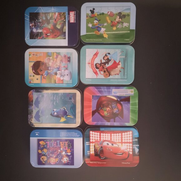 Lot of 8 - 24 Piece Mini Puzzles in Collectable Tins Various - Picture 2 of 4
